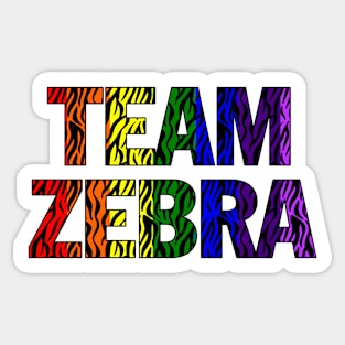 Team Zebra Pride Flag Sticker